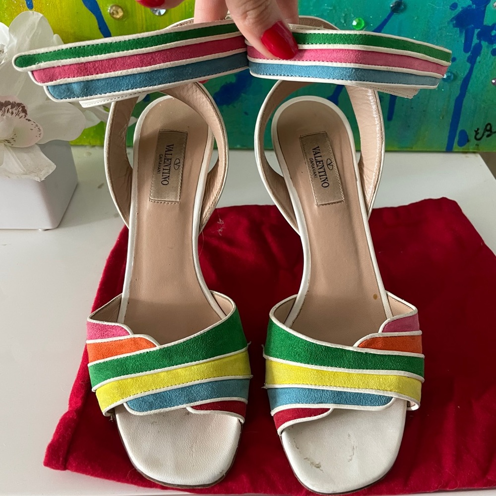 Valentino Garavani Rainbow 105 Suede Sandals